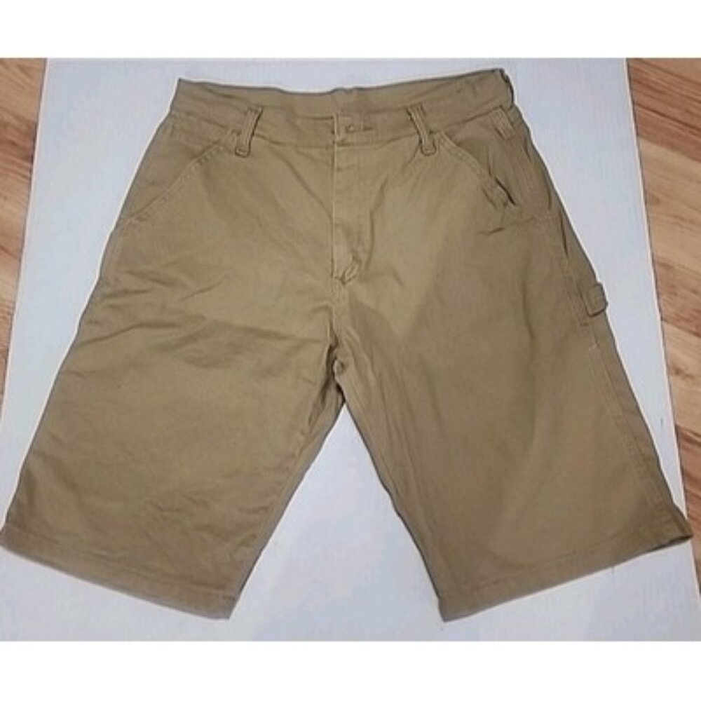 Wrangler Outdoor Shorts Mens Size 30 Khaki Cargo Chinos Hiking Comfort Stretch